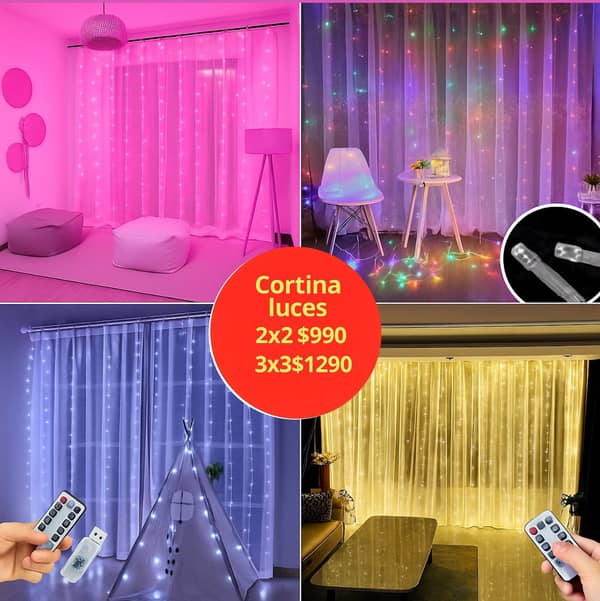 Cortina Luces ROSA 2x2